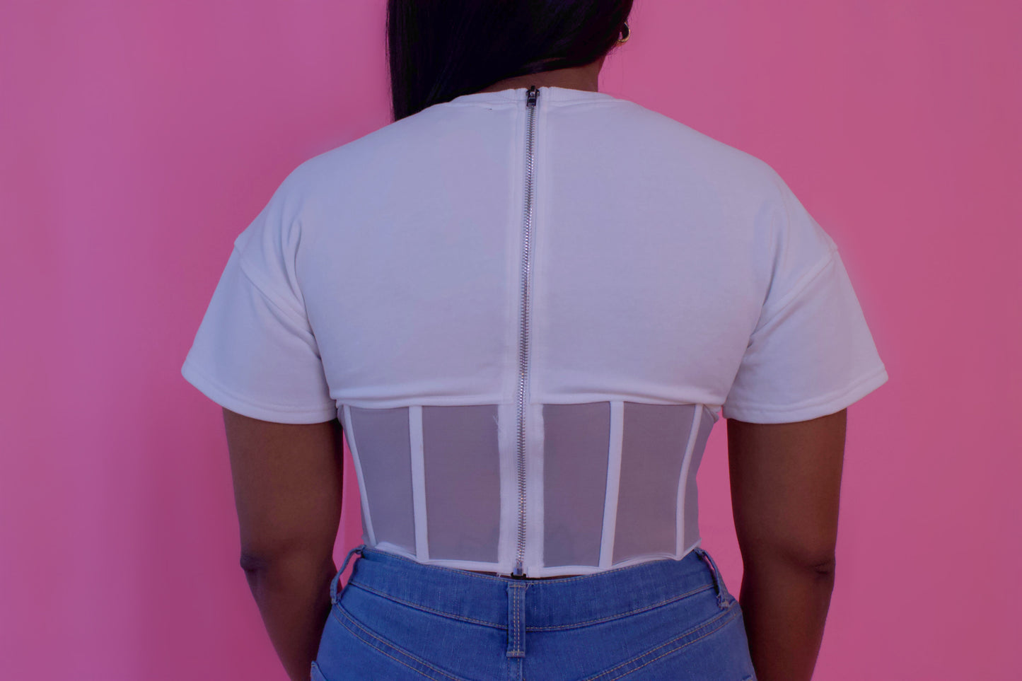 “Chill Pill” Corset Top (White)