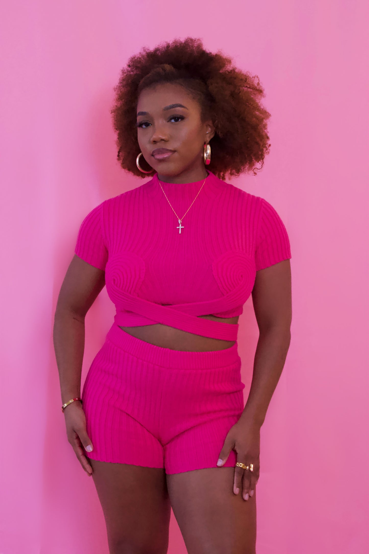 “Kalm & Kollected” 2-Piece Set (Hot Pink)